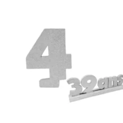 Chiffre 4 - Argent (12 cm)