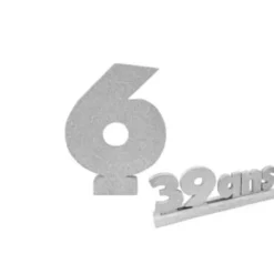 Chiffre 6 - Argent (12 cm)