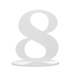Chiffre 8 en Bois Blanc sur Socle