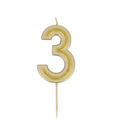 Cierge magique en forme de chiffre - Rose Gold - 14,5 cm - Chiffre au choix