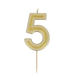 Cierge magique en forme de chiffre - Rose Gold - 14,5 cm - Chiffre au choix