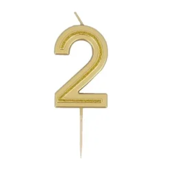 Cierge magique en forme de chiffre - Rose Gold - 14,5 cm - Chiffre au choix