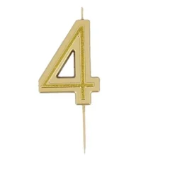 Cierge magique en forme de chiffre - Rose Gold - 14,5 cm - Chiffre au choix