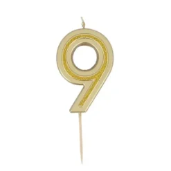 Cierge magique en forme de chiffre - Rose Gold - 14,5 cm - Chiffre au choix