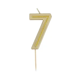 Cierge magique en forme de chiffre - Rose Gold - 14,5 cm - Chiffre au choix
