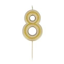 Cierge magique en forme de chiffre - Rose Gold - 14,5 cm - Chiffre au choix