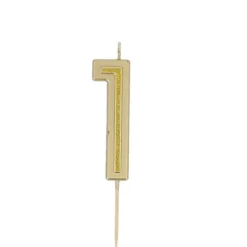 Cierge magique en forme de chiffre - Rose Gold - 14,5 cm - Chiffre au choix