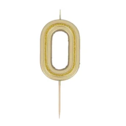 Cierge magique en forme de chiffre - Rose Gold - 14,5 cm - Chiffre au choix