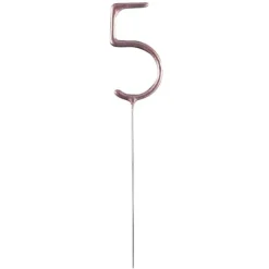 Cierge magique en forme de chiffre - Rose Gold - 14,5 cm - Chiffre au choix