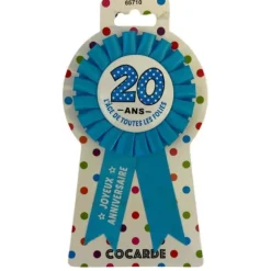 Cocarde d'anniversaire Bleu - Age au Choix