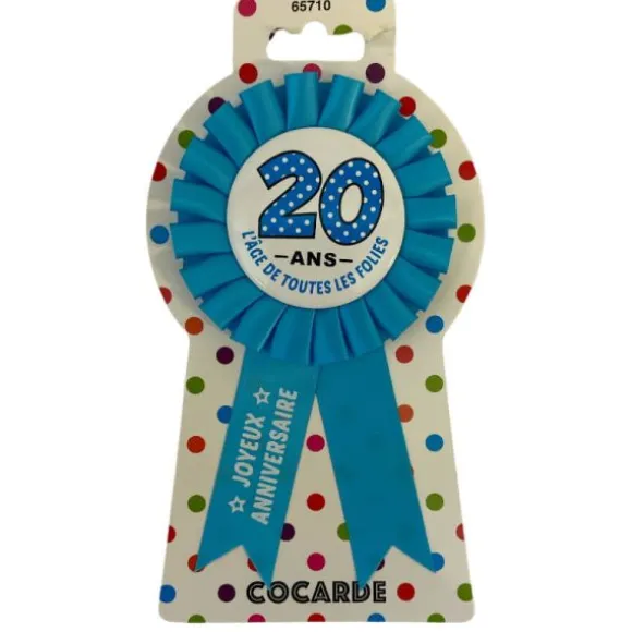 Cocarde d'anniversaire Bleu - Age au Choix