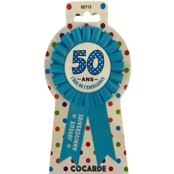 Cocarde d'anniversaire Bleu - Age au Choix