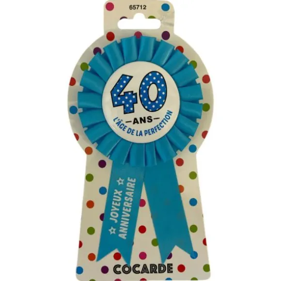 Cocarde d'anniversaire Bleu - Age au Choix