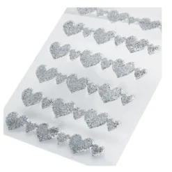 Coeurs brillants à coller - Argent