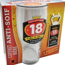 Coffret Bière pour Anniversaire - Verre et Décapsuleur - Âge au choix
