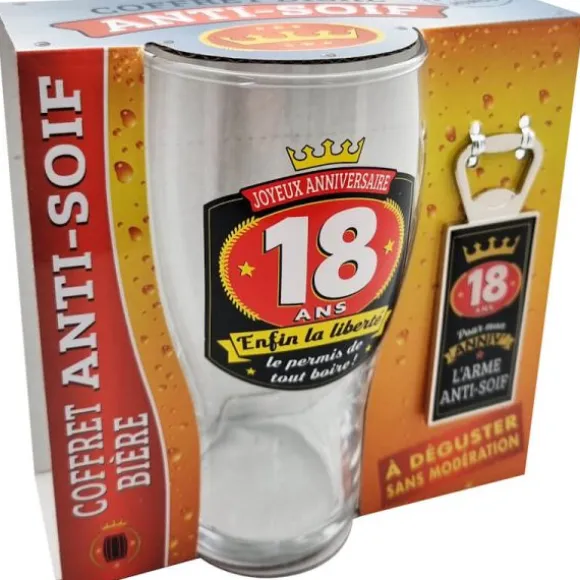 Coffret Bière pour Anniversaire - Verre et Décapsuleur - Âge au choix