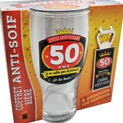 Coffret Bière pour Anniversaire - Verre et Décapsuleur - Âge au choix