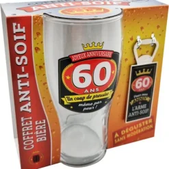 Coffret Bière pour Anniversaire - Verre et Décapsuleur - Âge au choix