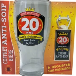 Coffret Bière pour Anniversaire - Verre et Décapsuleur - Âge au choix