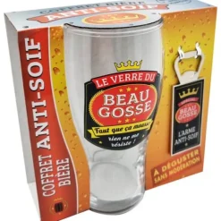 Coffret Bière - Verre et Décapsuleur - Le verre du beau gosse