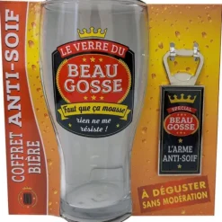 Coffret Bière - Verre et Décapsuleur - Le verre du beau gosse