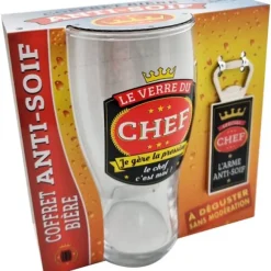 Coffret Bière - Verre et Décapsuleur - Le verre du chef