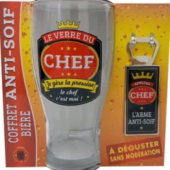 Coffret Bière - Verre et Décapsuleur - Le verre du chef