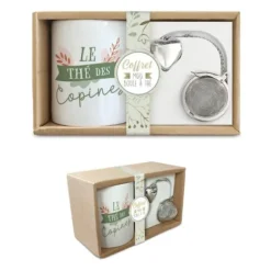 Coffret Cadeau Mug et Boule à thé - Le thé des copines