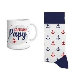 Coffret Cadeau Mug et Chaussettes - Capitaine Papy