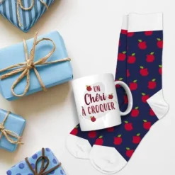 Coffret Cadeau Mug et Chaussettes - Un Chéri à croquer
