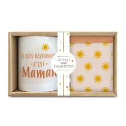 Coffret Cadeau Mug et Chaussettes - La plus rayonnante c'est Maman
