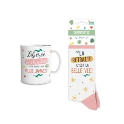 Coffret Cadeau Mug et Chaussettes Femme - Retraite