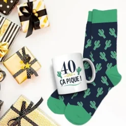 Coffret Cadeau Mug et Chaussettes pour homme - Âge au choix