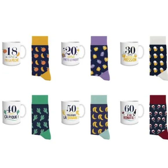 Coffret Cadeau Mug et Chaussettes pour homme - Âge au choix