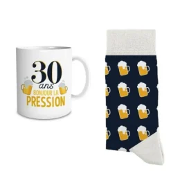 Coffret Cadeau Mug et Chaussettes pour homme - Âge au choix