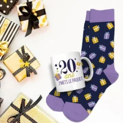 Coffret Cadeau Mug et Chaussettes pour homme - Âge au choix