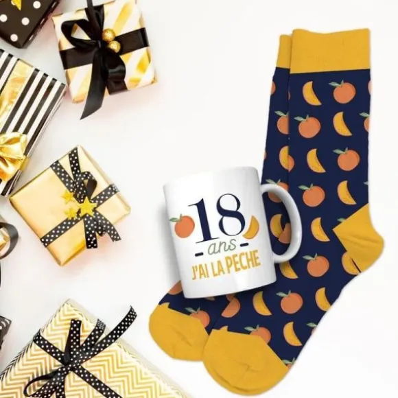 Coffret Cadeau Mug et Chaussettes pour homme - Âge au choix