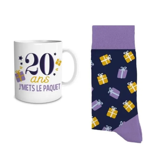 Coffret Cadeau Mug et Chaussettes pour homme - Âge au choix