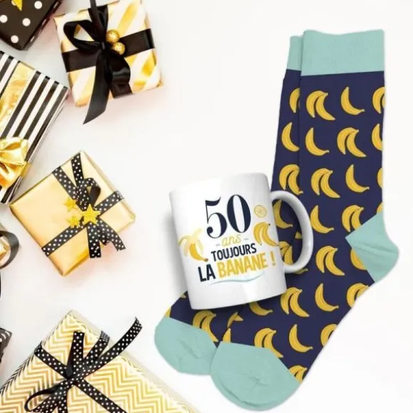 Coffret Cadeau Mug et Chaussettes pour homme - Âge au choix