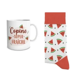 Coffret Cadeau Mug et Chaussettes - Copine super fraîche