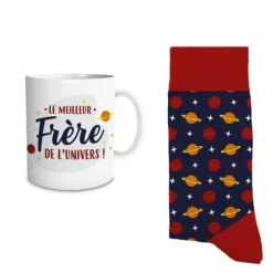 Coffret Cadeau Mug et Chaussettes - Meilleur Frère de l'Univers