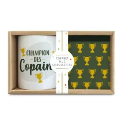 Coffret Cadeau Mug et Chaussettes - Champion des copains