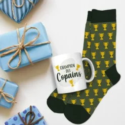 Coffret Cadeau Mug et Chaussettes - Champion des copains