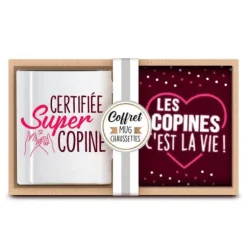 Coffret Cadeau Mug et Chaussettes - Les copines c'est la vie !