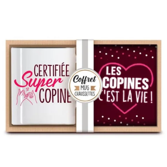 Coffret Cadeau Mug et Chaussettes - Les copines c'est la vie !