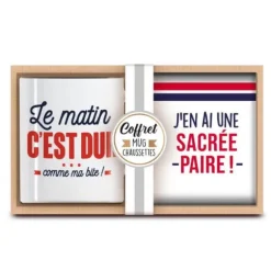 Coffret Cadeau Mug et Chaussettes - Une sacrée paire !