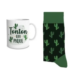 Coffret Cadeau Mug et Chaussettes - Tonton qui pique