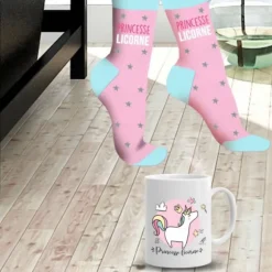 Coffret Cadeau Mug et Chaussettes - Princesse Licorne