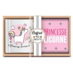 Coffret Cadeau Mug et Chaussettes - Princesse Licorne