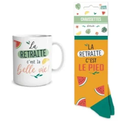 Coffret Cadeau Mug et Chaussettes - Retraite